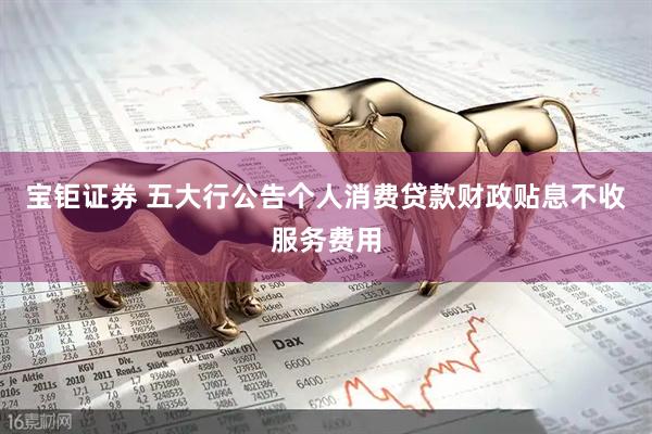 宝钜证券 五大行公告个人消费贷款财政贴息不收服务费用