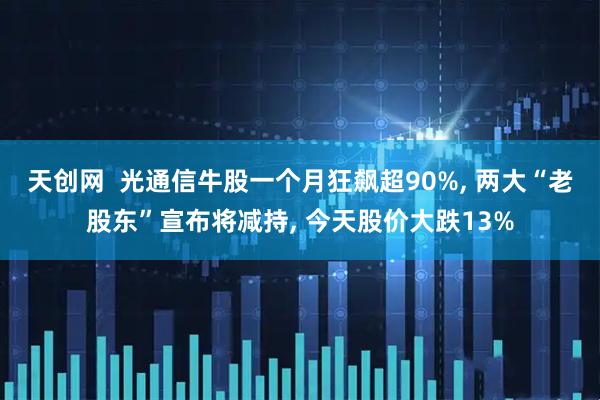 天创网  光通信牛股一个月狂飙超90%, 两大“老股东”宣布将减持, 今天股价大跌13%